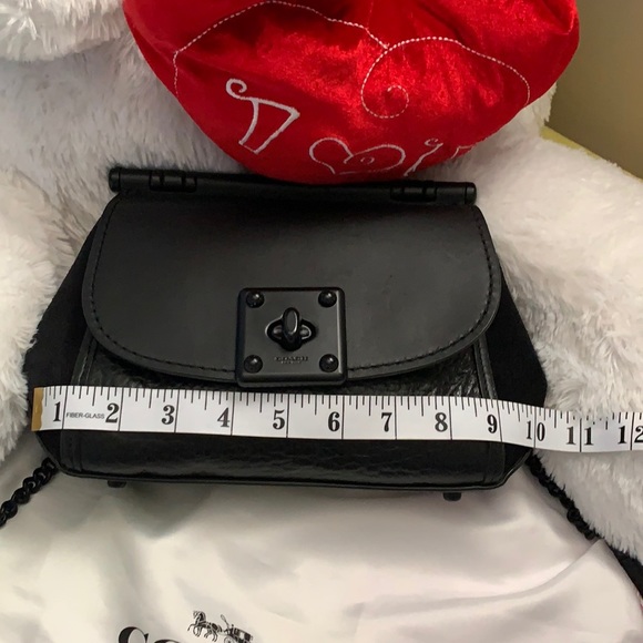 coach black leather bag, suede on both side - Picture 3 of 9